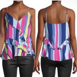 Parker Lorca Striped Ruffle Top